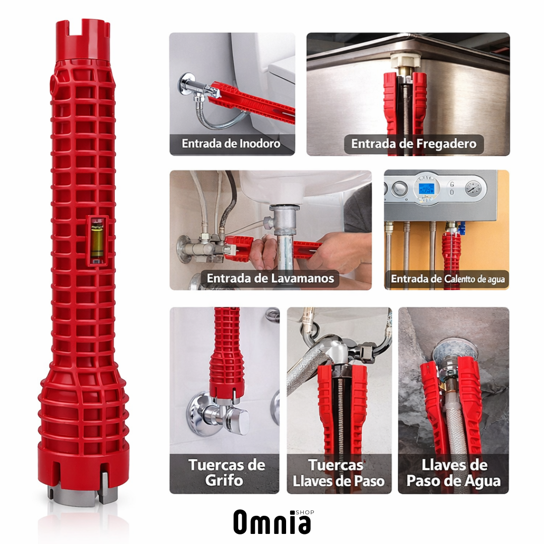 Llave de tubo multiuso 8 en 1